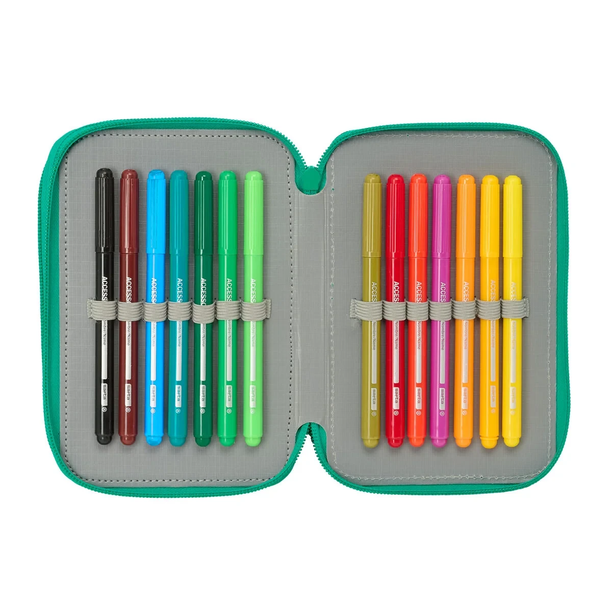 Plumier Triple Real Betis Balompié Aguamarina 12,5 x 19,5 x 5,5 cm 37 Piezas