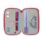 Plumier Triple Sevilla Fútbol Club Rojo 12,5 x 19,5 x 5,5 cm 37 Piezas