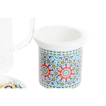 Taza con Filtro para Infusiones DKD Home Decor Multicolor Naranja Azulejo Árabe 300 ml (2 Unidades)