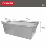 Caja de Almacenaje Curver Gris Plástico 26 L 55 x 19 x 35 cm (7 Unidades)
