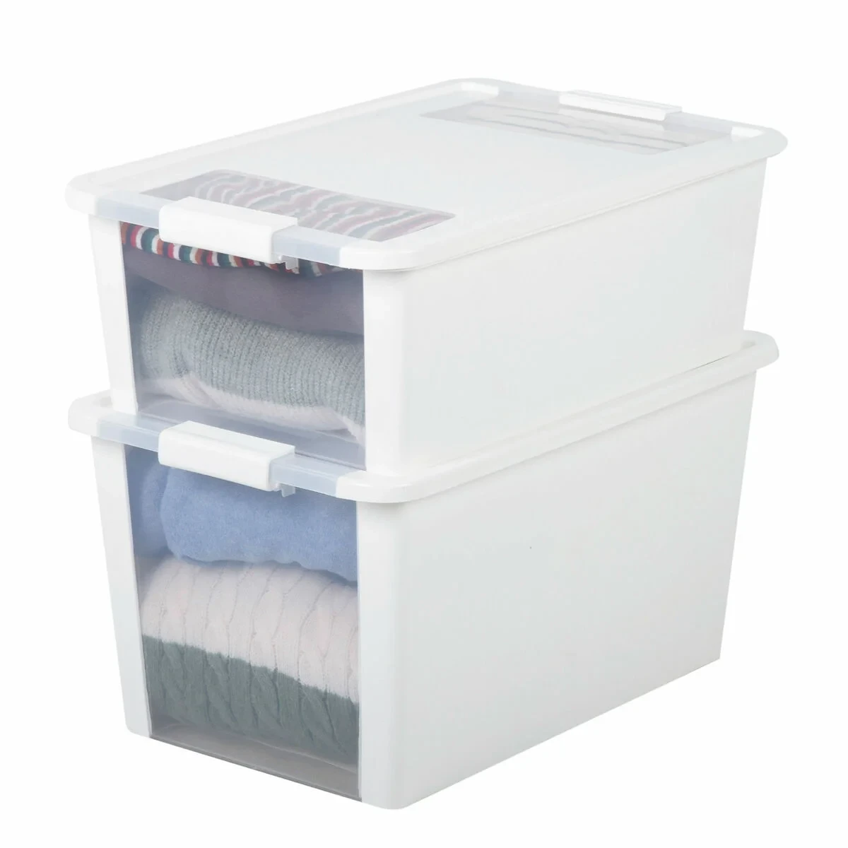 Caja de Almacenaje con Tapa Curver Blanco Plástico 26 L 55 x 19 x 35 cm (7 Unidades)