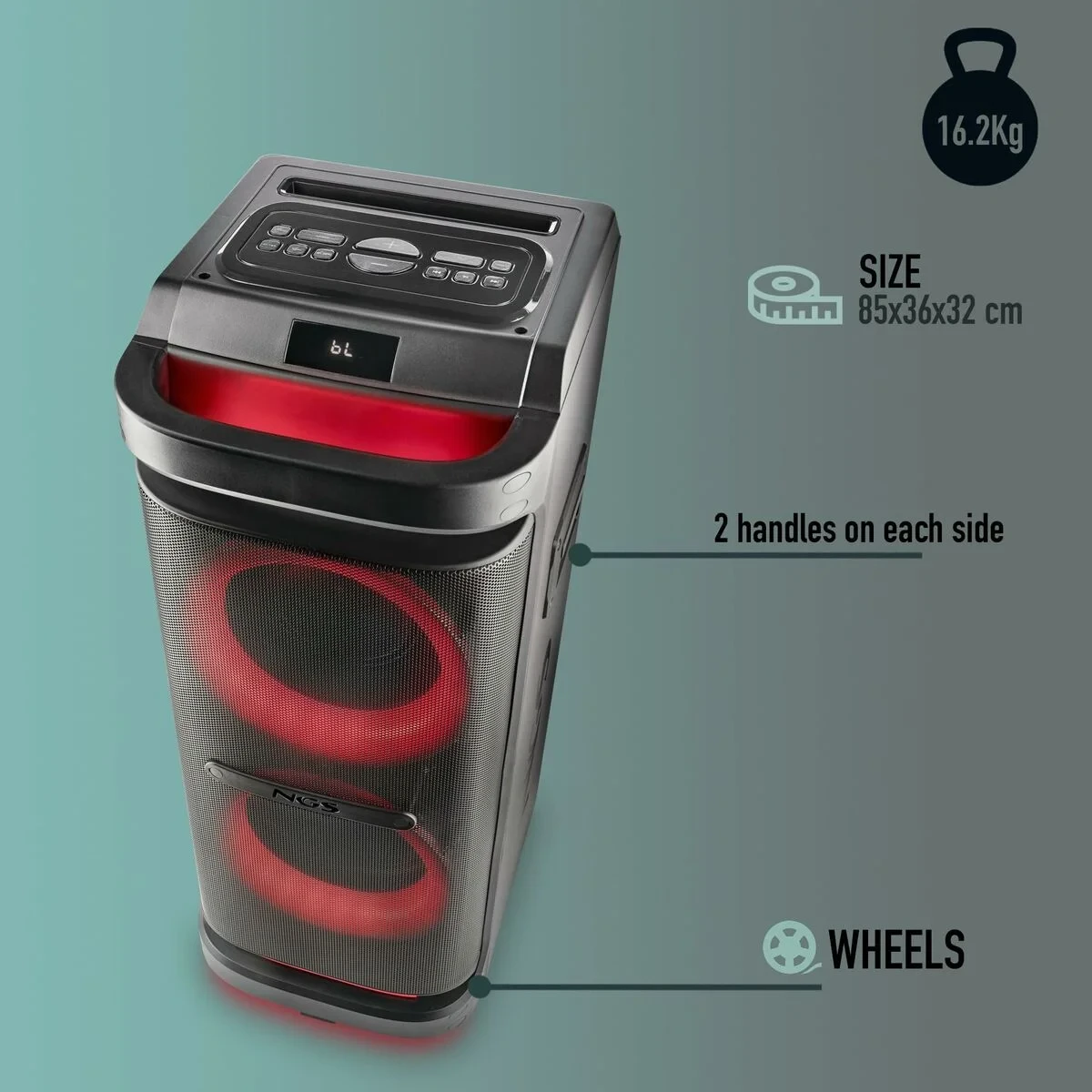 Altavoz Bluetooth Portátil NGS WILDSPACE2 Negro