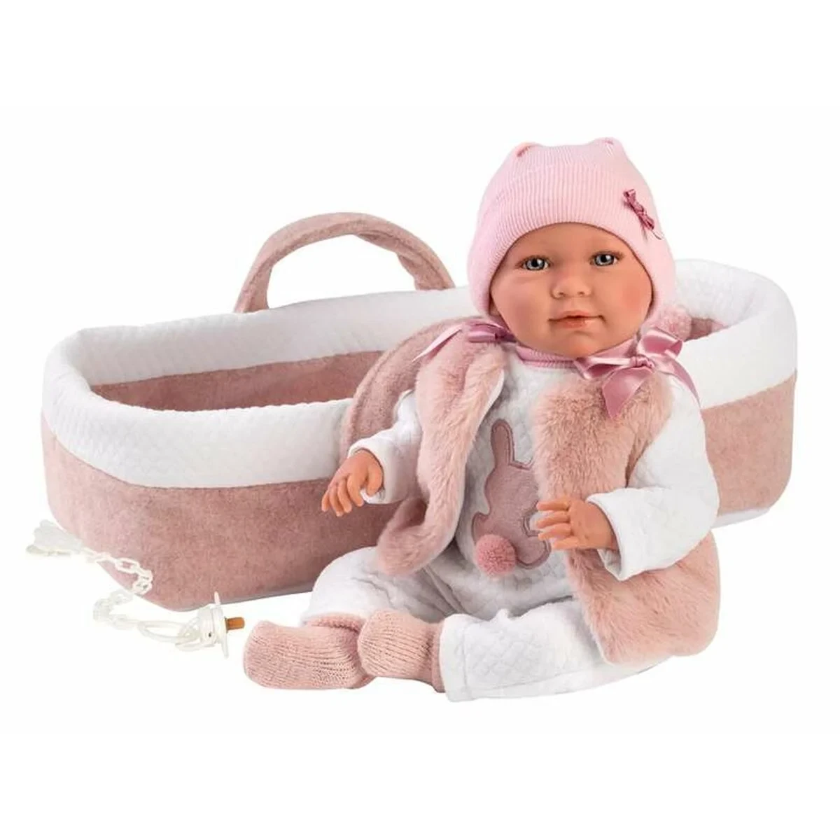 Muñeco Bebé Llorens Mimi Rosa 40 cm Capazo