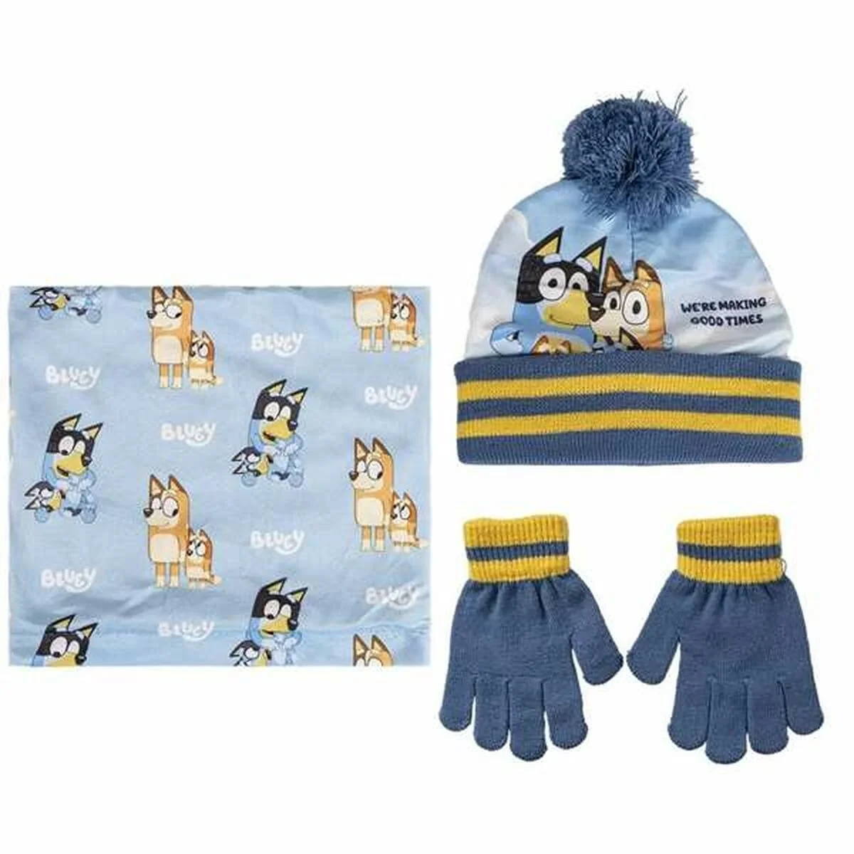 Gorro, Bufanda y Guantes Bluey 2-8 Años