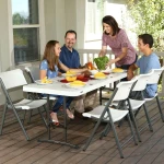 Mesa Plegable Lifetime Blanco Acero Plástico 183 x 91 x 76 cm