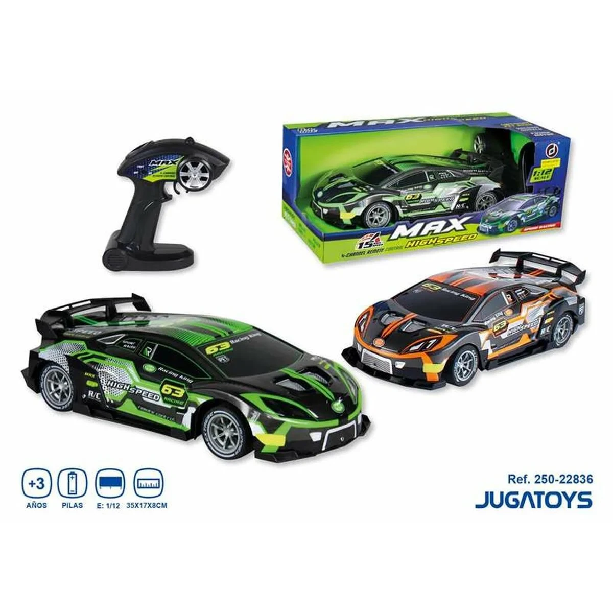 Coche Radio Control High Speed 1:12 35 x 17 x 8 cm