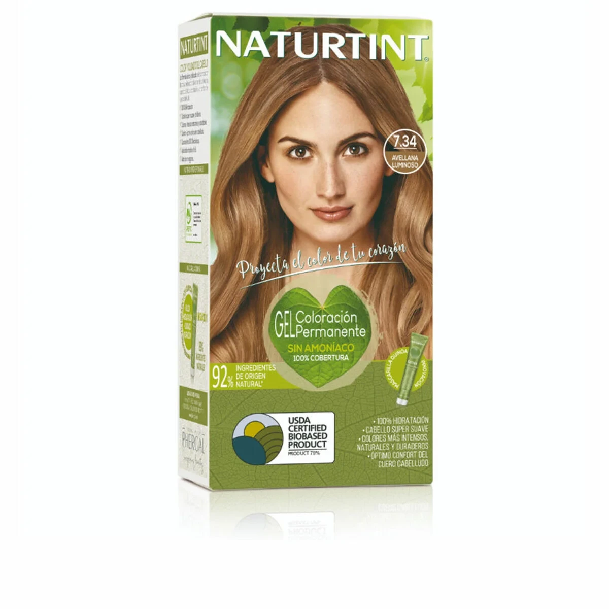 Tinte Permanente Naturtint NATURTINT COLORACIÓN nº 7.34-Avellana luminoso 170 ml
