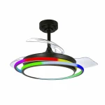 Ventilador de Techo CristalRecord ANTILA MINI RGB BK RETRAC Negro