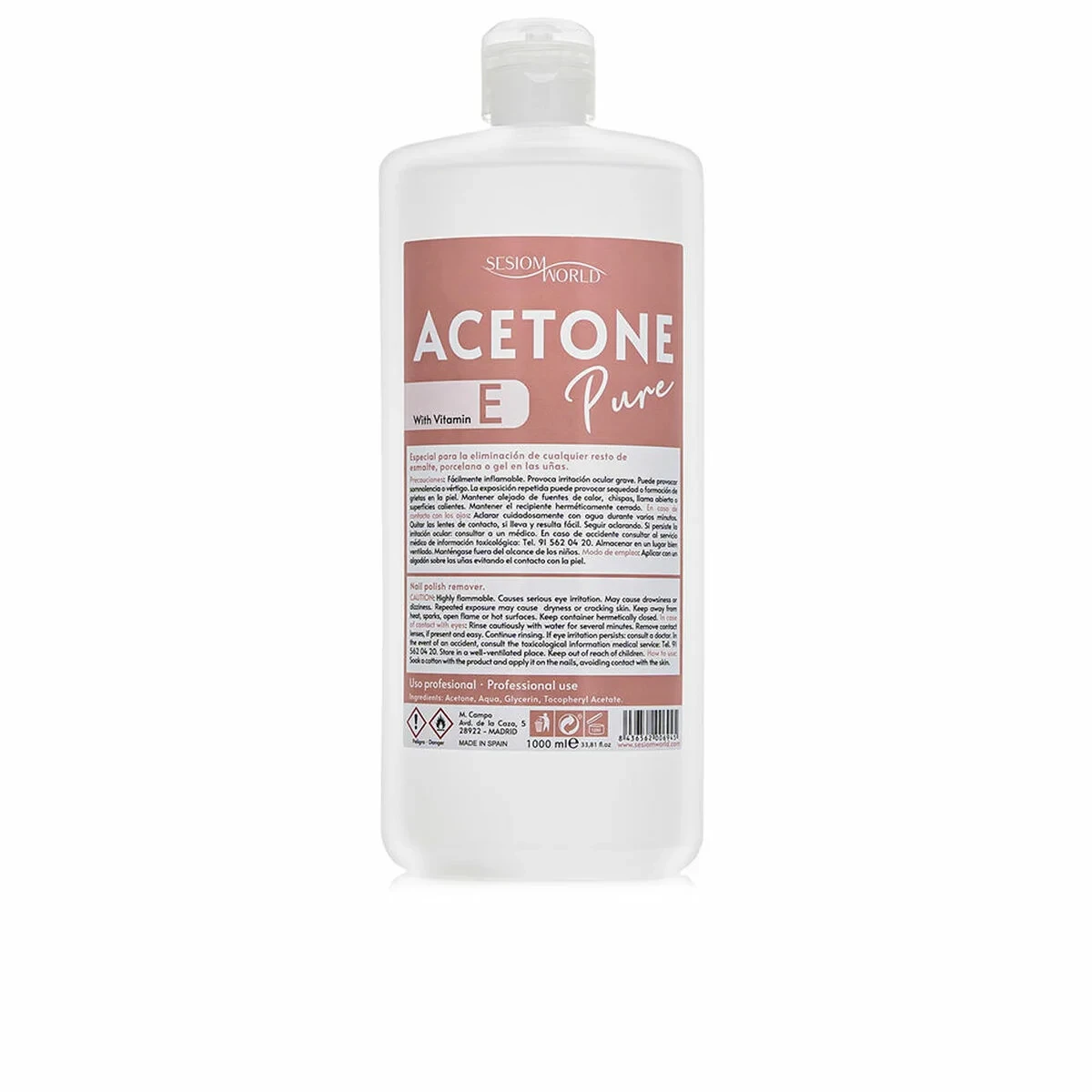 Quitaesmalte SesioMWorld ACETONE PURE 1 L
