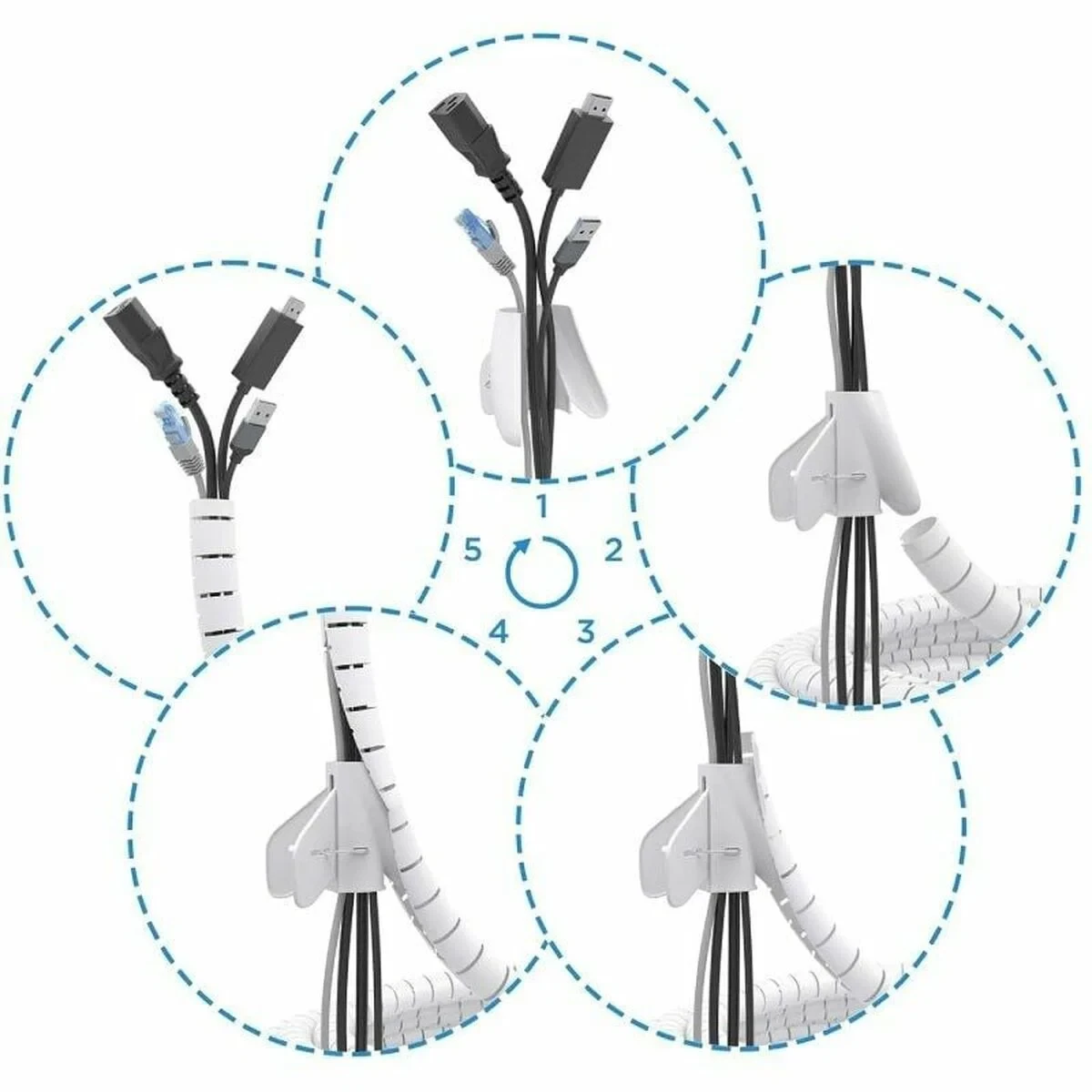 Organizador de Cables Aisens A151-0918 Blanco 2 mm