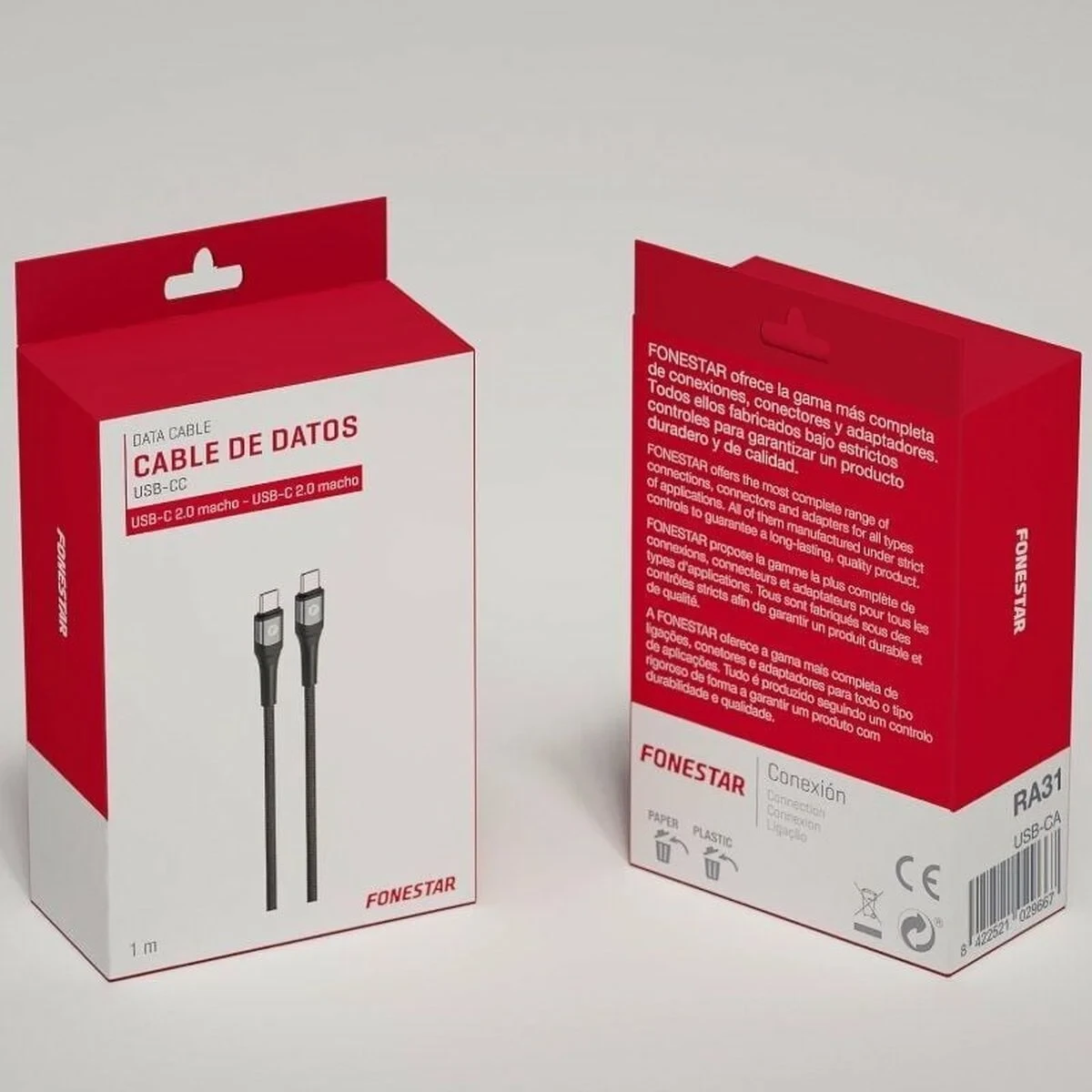 Cable USB FONESTAR USB-CC 1 m