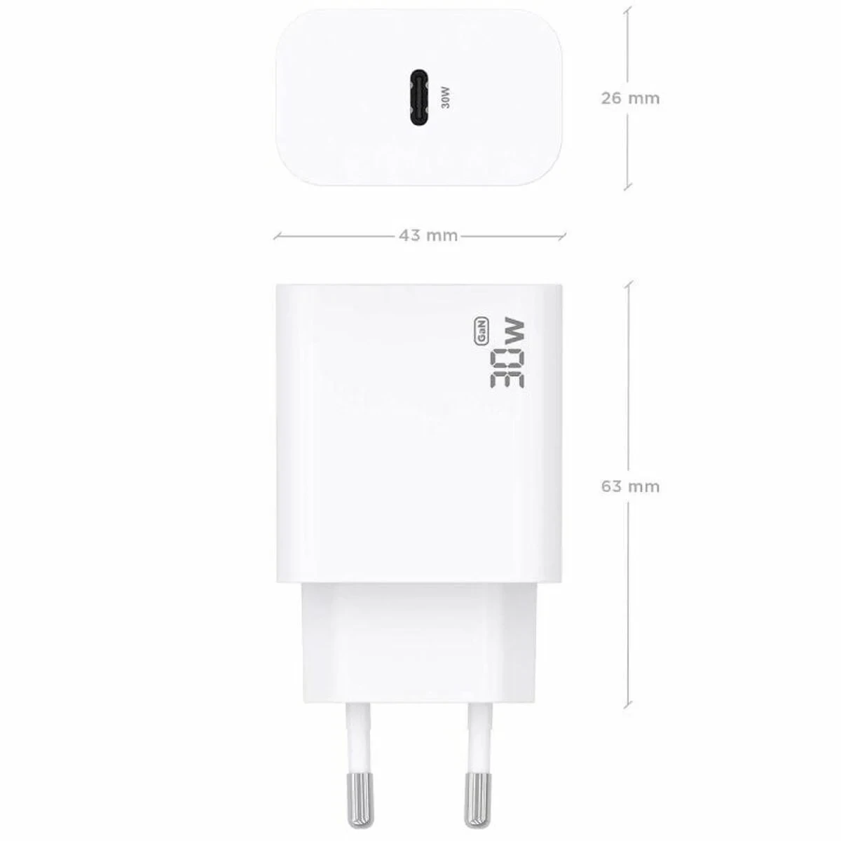 Cargador de Pared Aisens A110-0940 Blanco 30 W