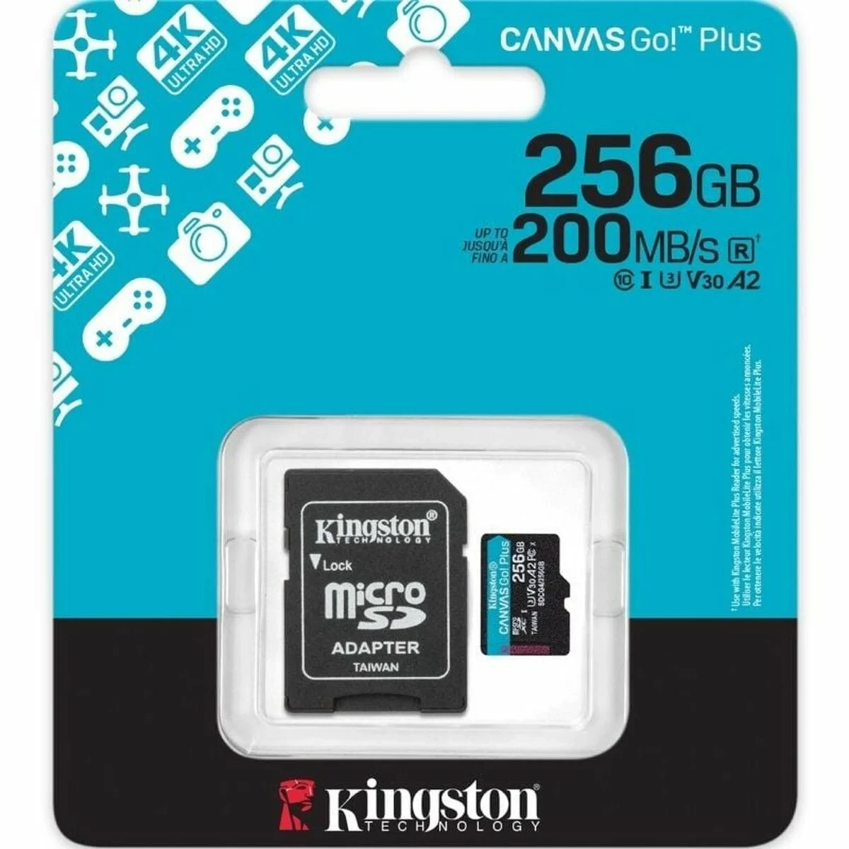 Tarjeta de Memoria Micro SD con Adaptador Kingston CANVAS Go! Plus 256 GB