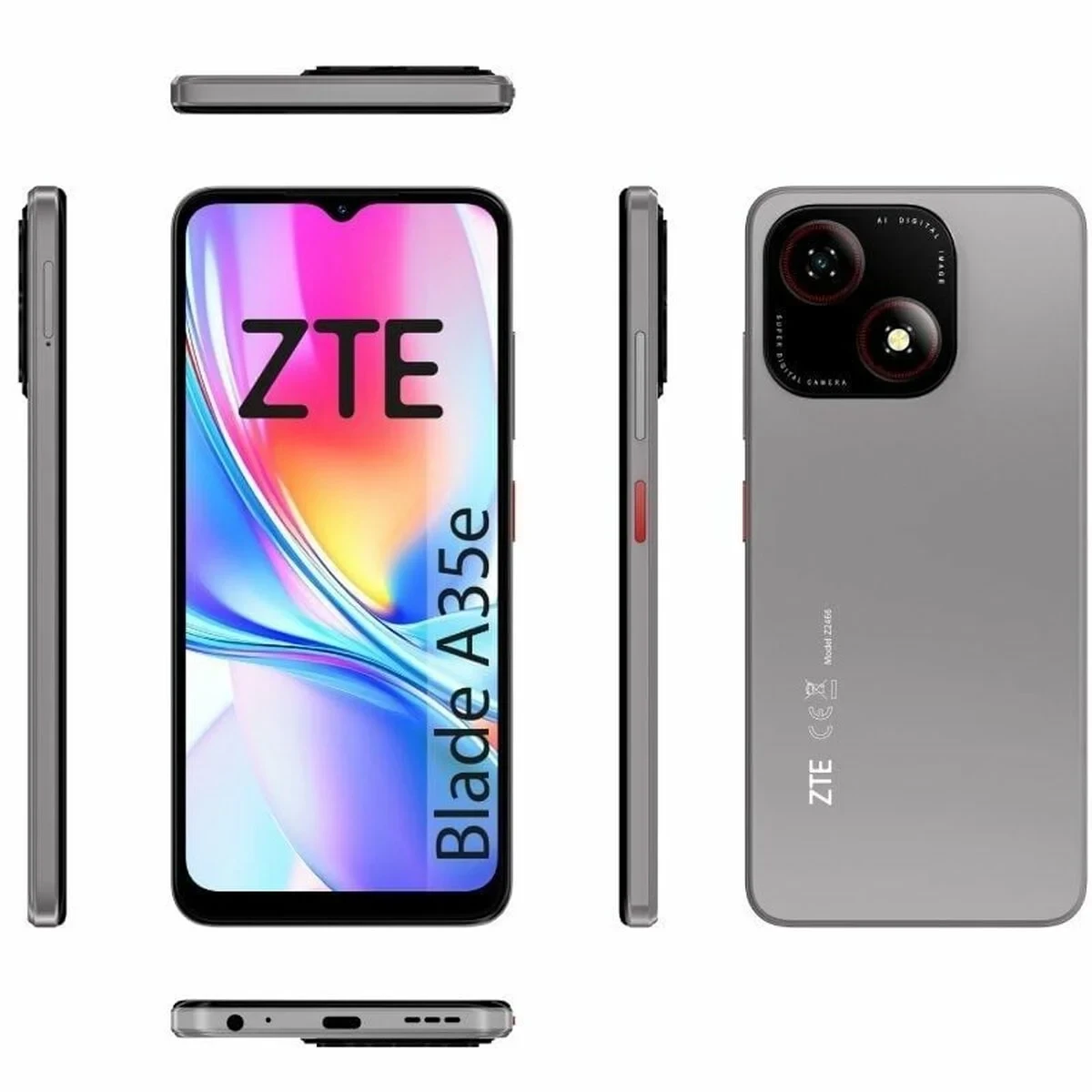 Smartphone ZTE Blade A35E Octa Core 2 GB RAM 32 GB Gris