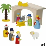Belén de Navidad Woomax Madera plywood 23 x 16 x 11 cm (4 Unidades)