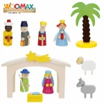 Belén de Navidad Woomax Madera plywood 23 x 16 x 11 cm (4 Unidades)
