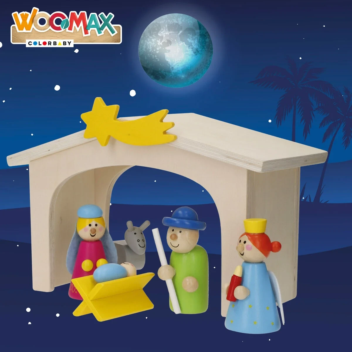 Belén de Navidad Woomax Madera plywood 23 x 16 x 11 cm (4 Unidades)