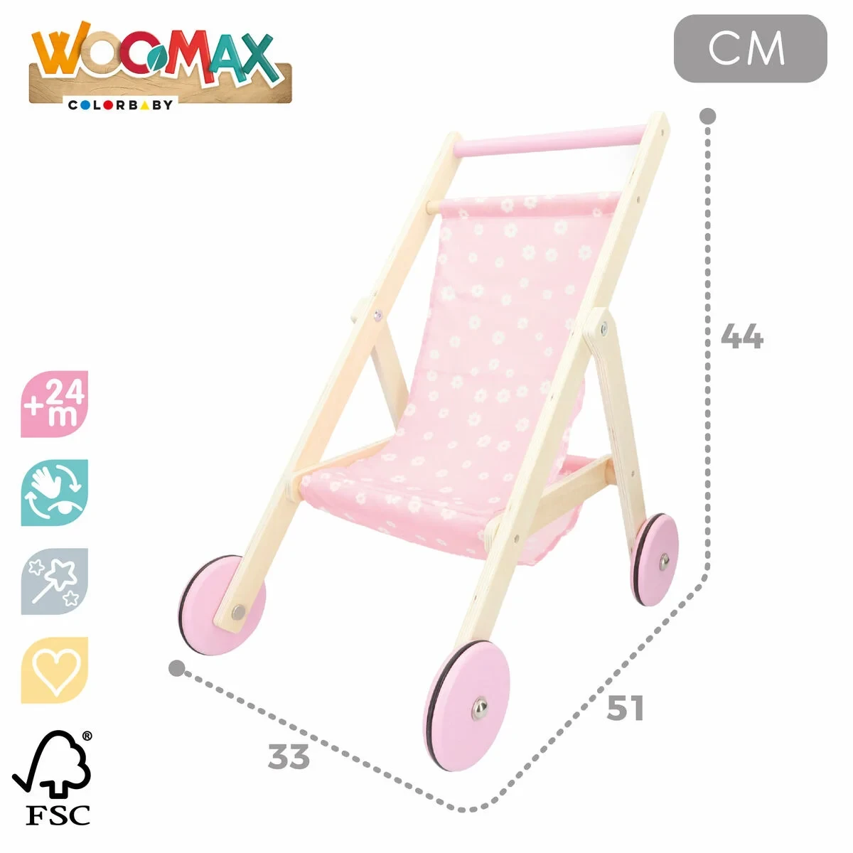Carrito para Muñecas 33 x 44 x 51 cm (2 Unidades)