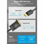 Adaptador DisplayPort a VGA Vention HBLBJ Negro 5 m