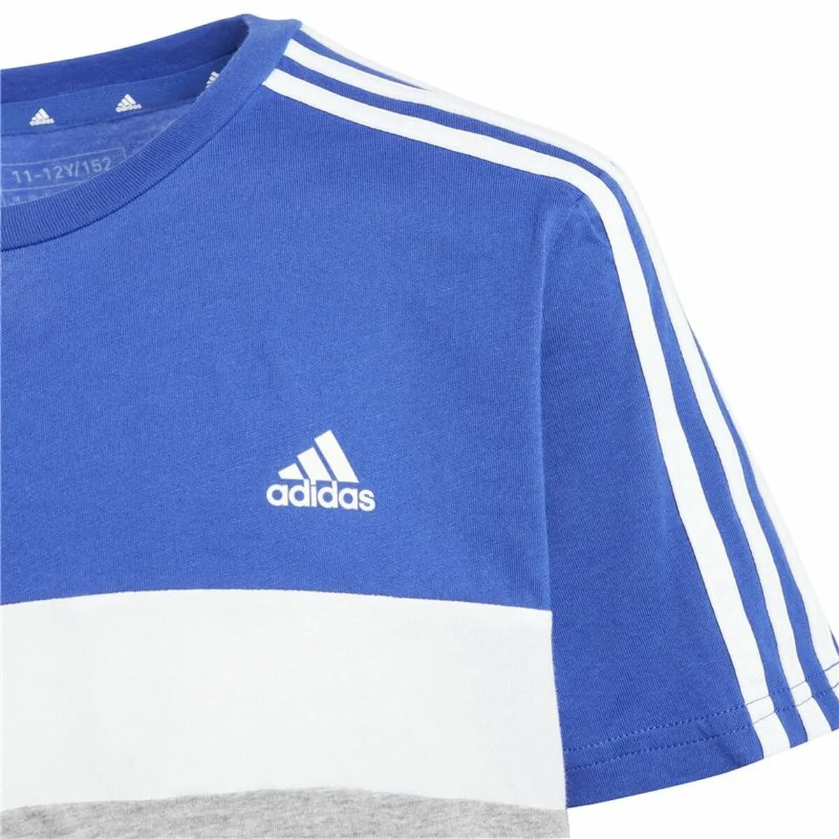 Camiseta de Manga Corta Infantil Adidas 3S Tib Azul