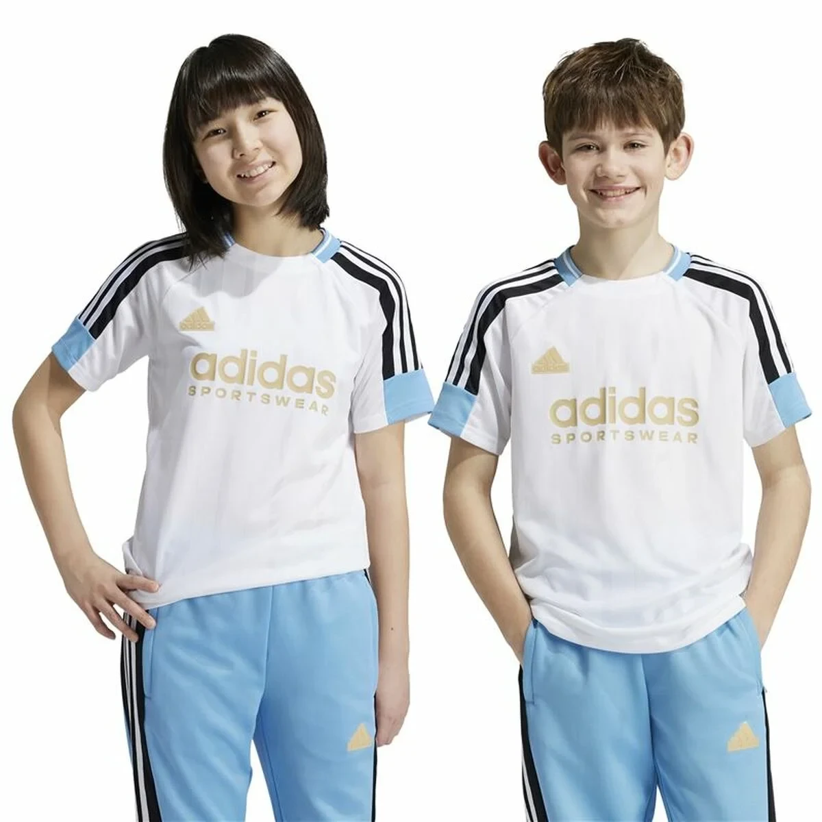 Camiseta de Manga Corta Infantil Adidas Nations Blanco