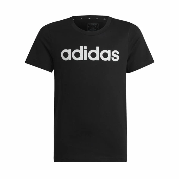 Camiseta de Manga Corta Infantil Adidas Essentils Logo Linear Negro