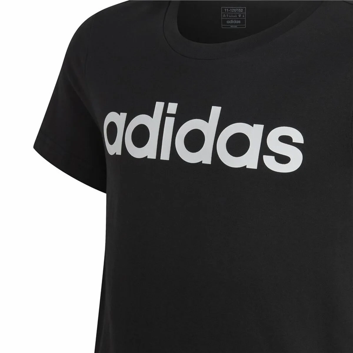 Camiseta de Manga Corta Infantil Adidas Essentils Logo Linear Negro