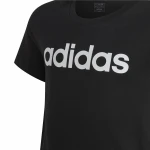 Camiseta de Manga Corta Infantil Adidas Essentils Logo Linear Negro