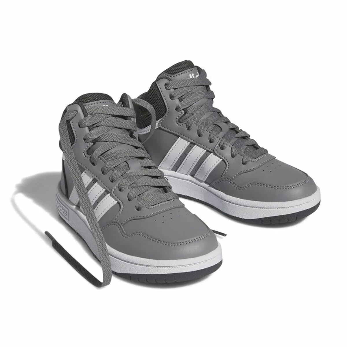 Zapatillas Deportivas Infantiles Adidas Hoops 3.0 Mid Gris