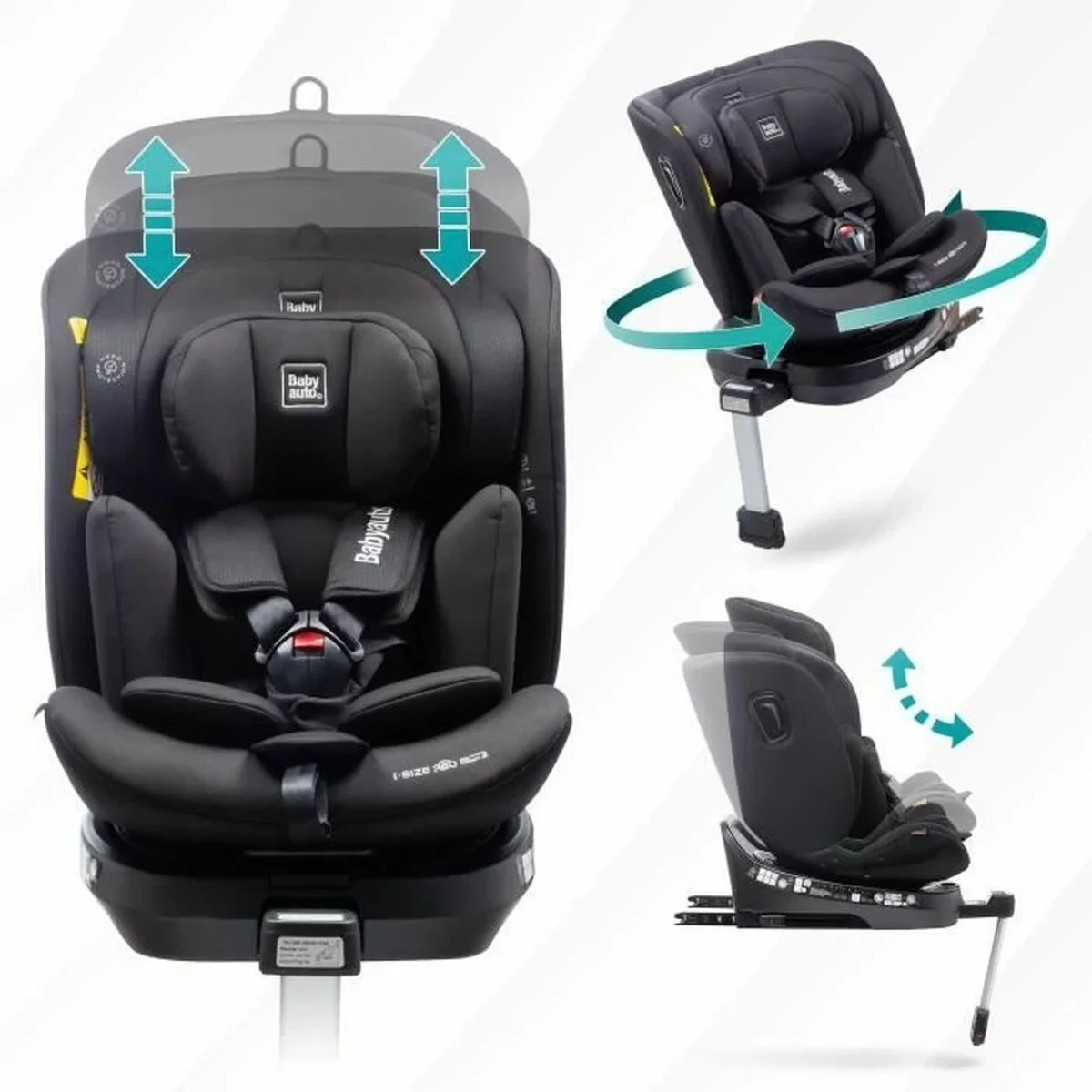 Silla para el Coche Babyauto Antracita 0 (de 0 a 10 kilos) I (9 - 18 kg) II (15-25 kg) III (22 - 36 kg) Infantil ECE R129