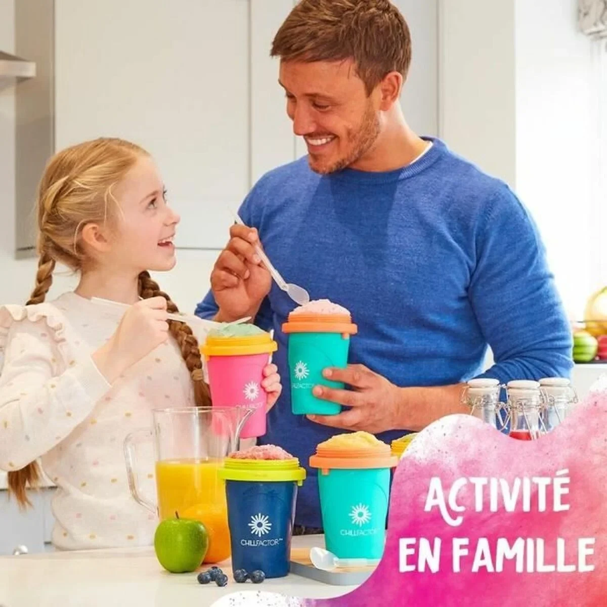 Vaso para Hacer Helados y Granizados con Recetas Bandai Chillfactor Granita Mug Rose Plástico