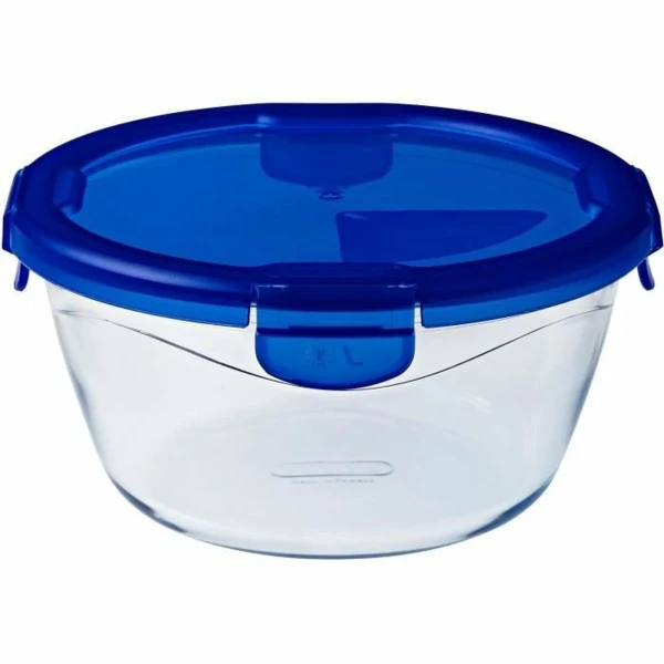 Recipiente Conservador de Alimentos Pyrex Azul Transparente Redonda 1,6 L (6 Piezas)