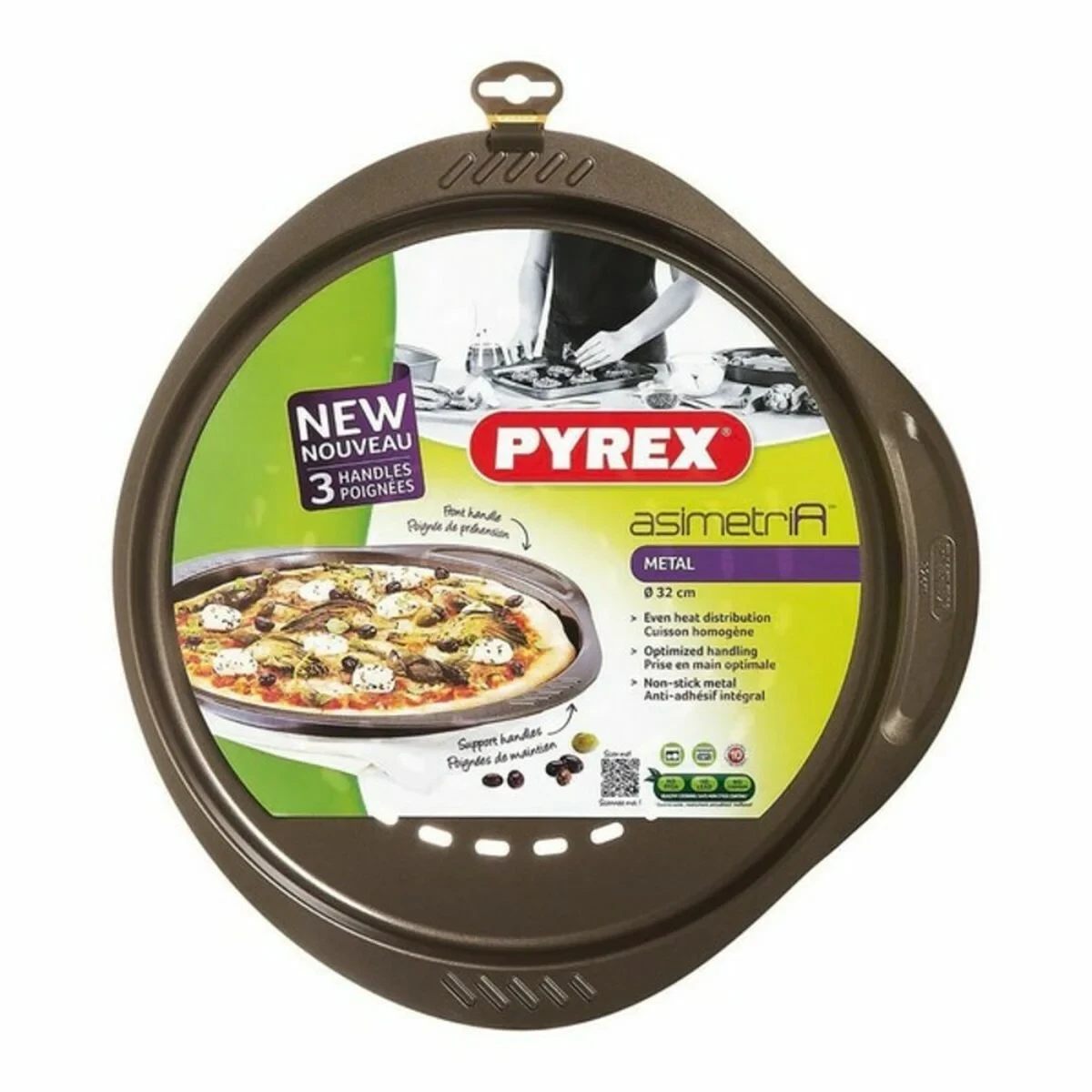 Molde para Pizza Pyrex Marrón Negro Metal