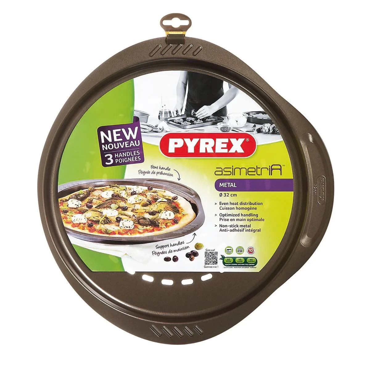Molde para Pizza Pyrex Marrón Negro Metal