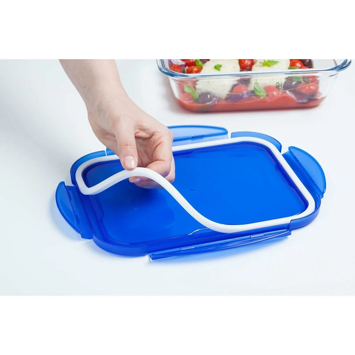 Recipiente Conservador de Alimentos Pyrex Azul Transparente Rectangular