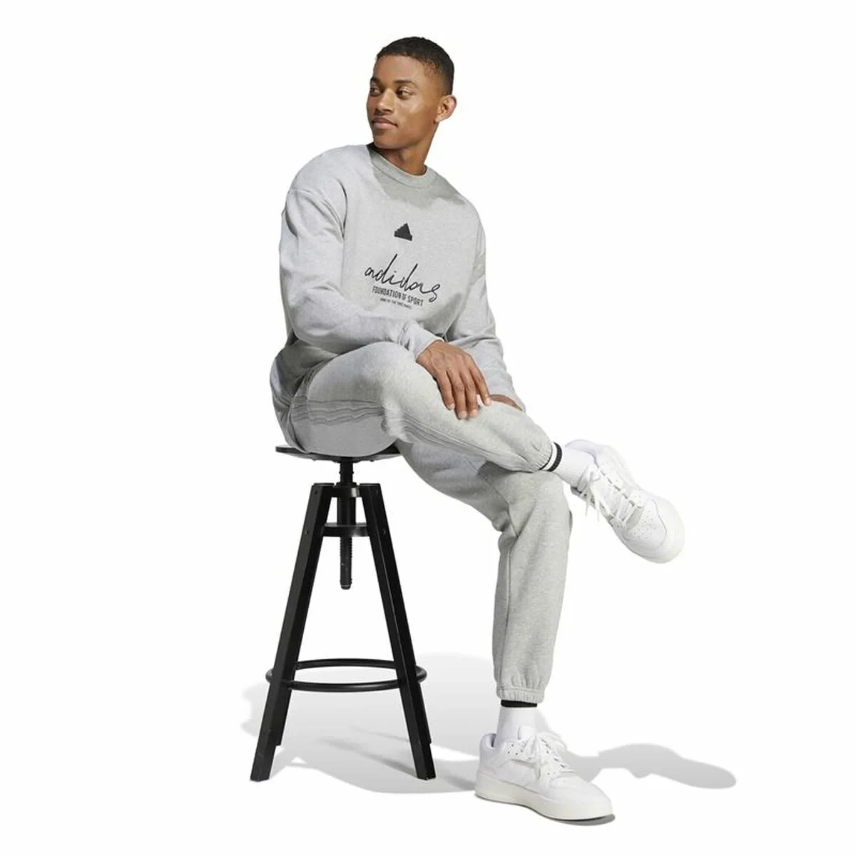 Sudadera sin Capucha Hombre Adidas Brand Love French Terry Gris