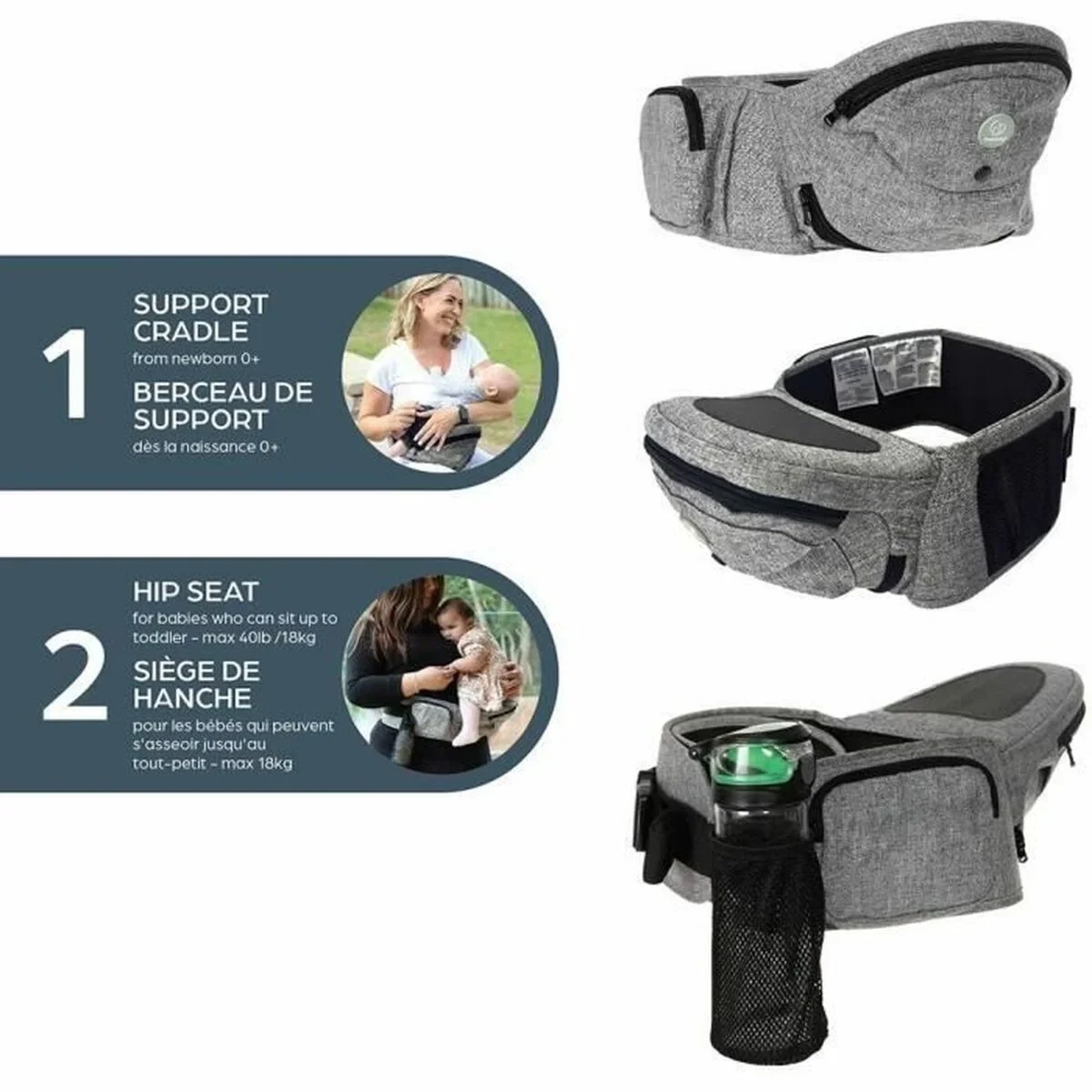 Mochila Portabebé Dreambaby Gris + 0 Meses