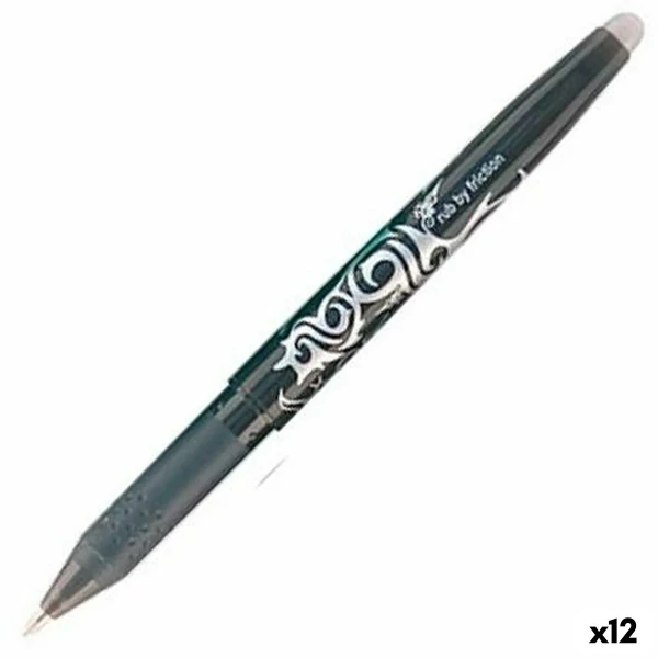 Bolígrafo Pilot Frixion Ball Tinta borrable Negro 0,4 mm 0,7 mm (12 Unidades)
