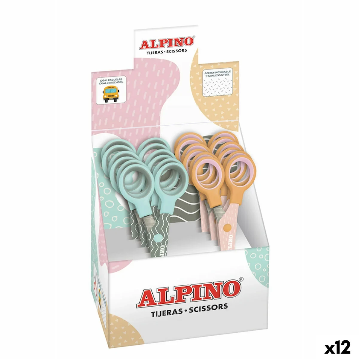 Tijeras Alpino Multicolor Blanco/Naranja Acero Inoxidable 130 mm