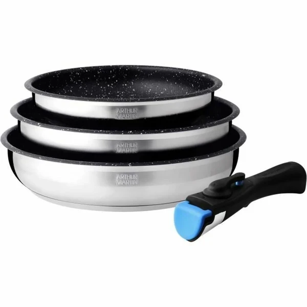 Sartén Arthur Martin Terracotta Acero Inoxidable Ø 24 cm Ø 20 cm Ø 26 cm (3 Unidades)