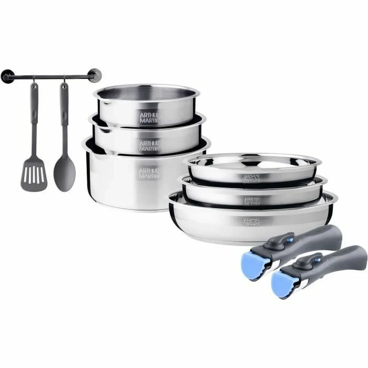 Batería de Cocina Arthur Martin Acero 10 Piezas