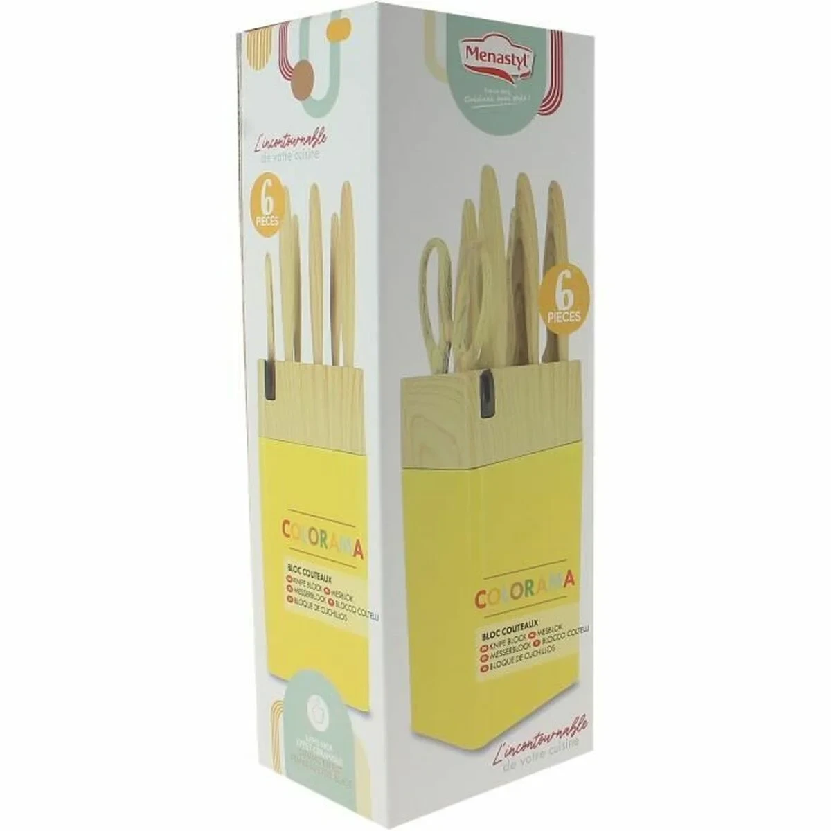 Set de Cuchillos Menastyl Amarillo Polipropileno 6 Piezas (6 Unidades)