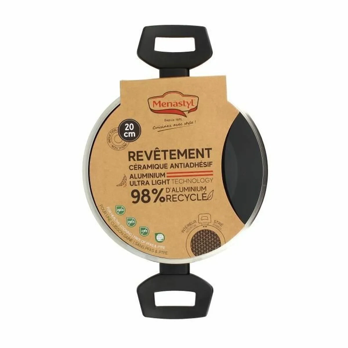Cacerola Menastyl Negro Ø 20 cm