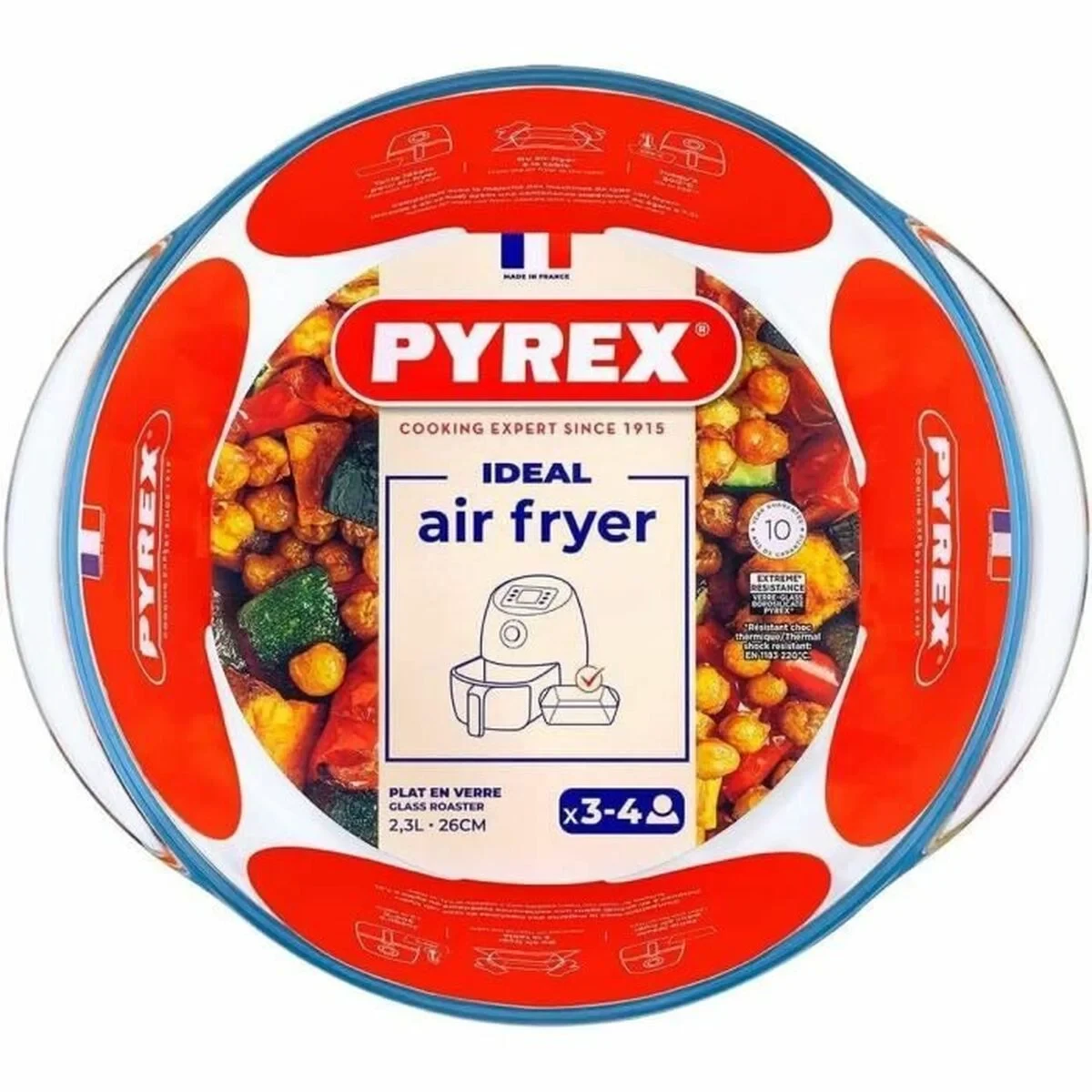 Fuente para Horno Pyrex Transparente Vidrio de Borosilicato Redondo Ø 26 cm