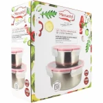 Recipiente Conservador de Alimentos Menastyl Plateado Redondo (2 Unidades)