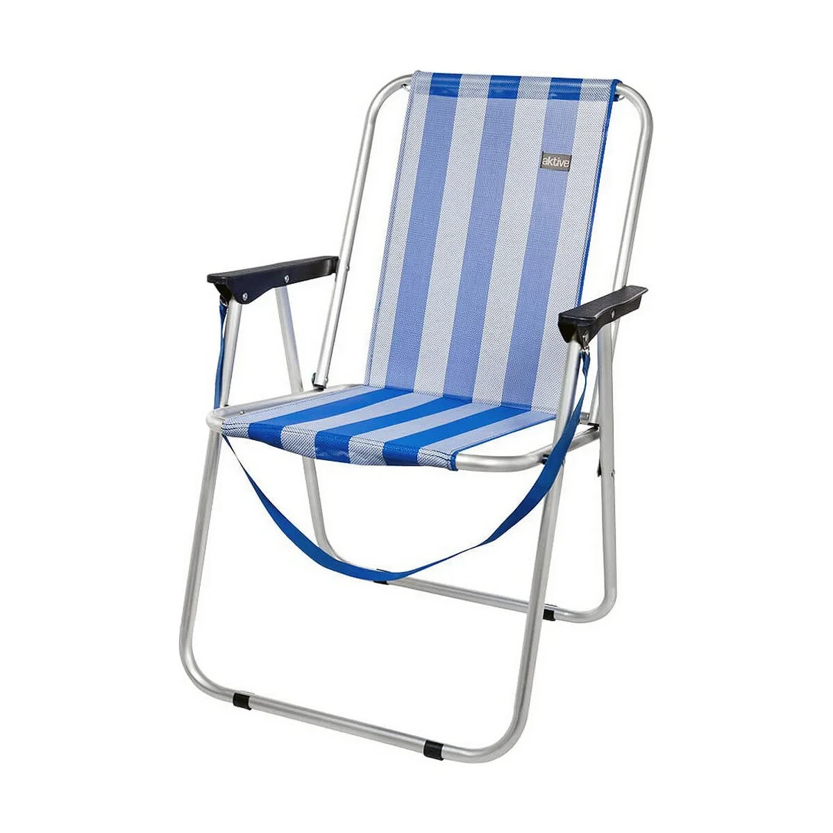 Silla de Playa Aktive Blanco Azul marino 44 x 45 x 76 cm Marinero