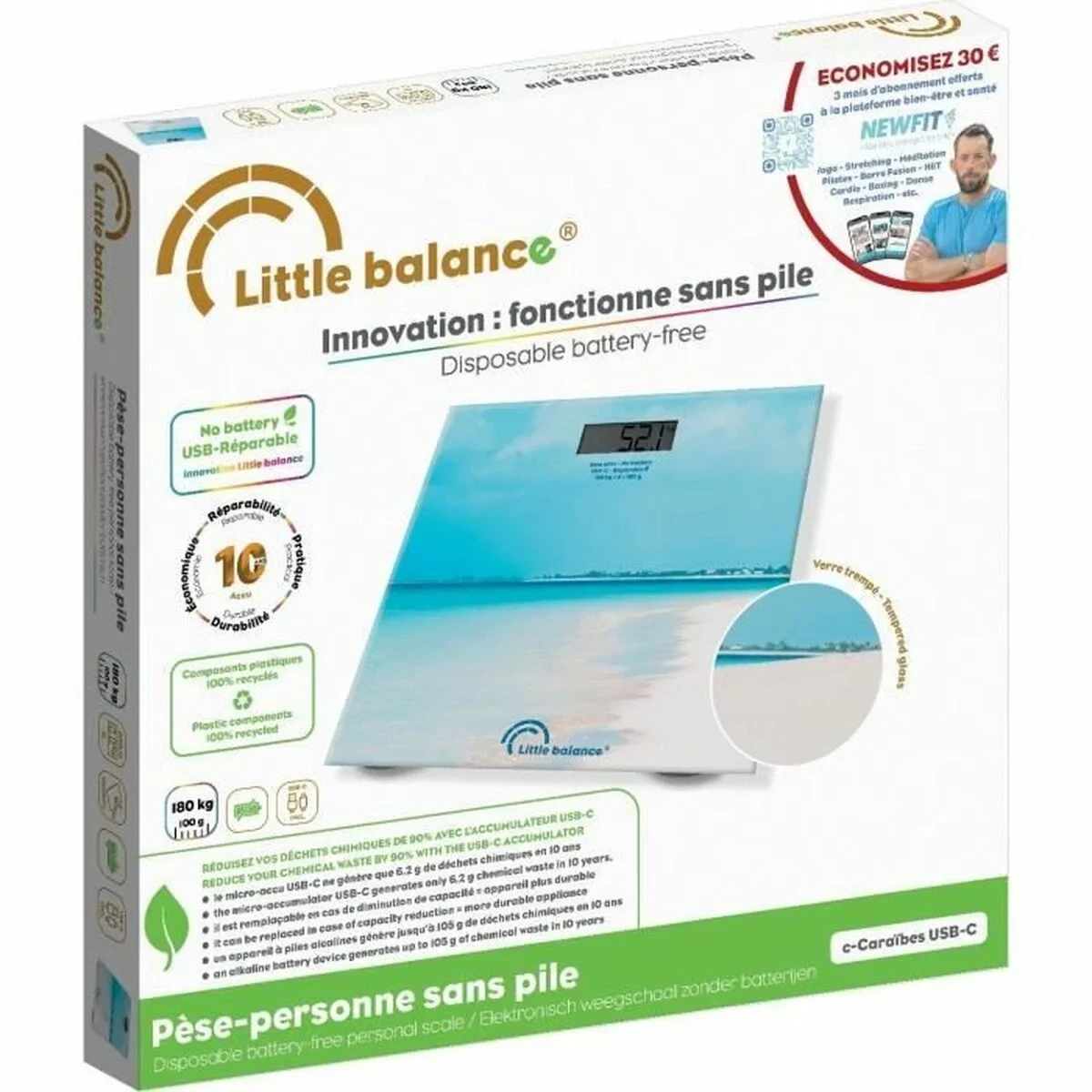 Báscula Digital de Baño Little Balance Caribe Azul