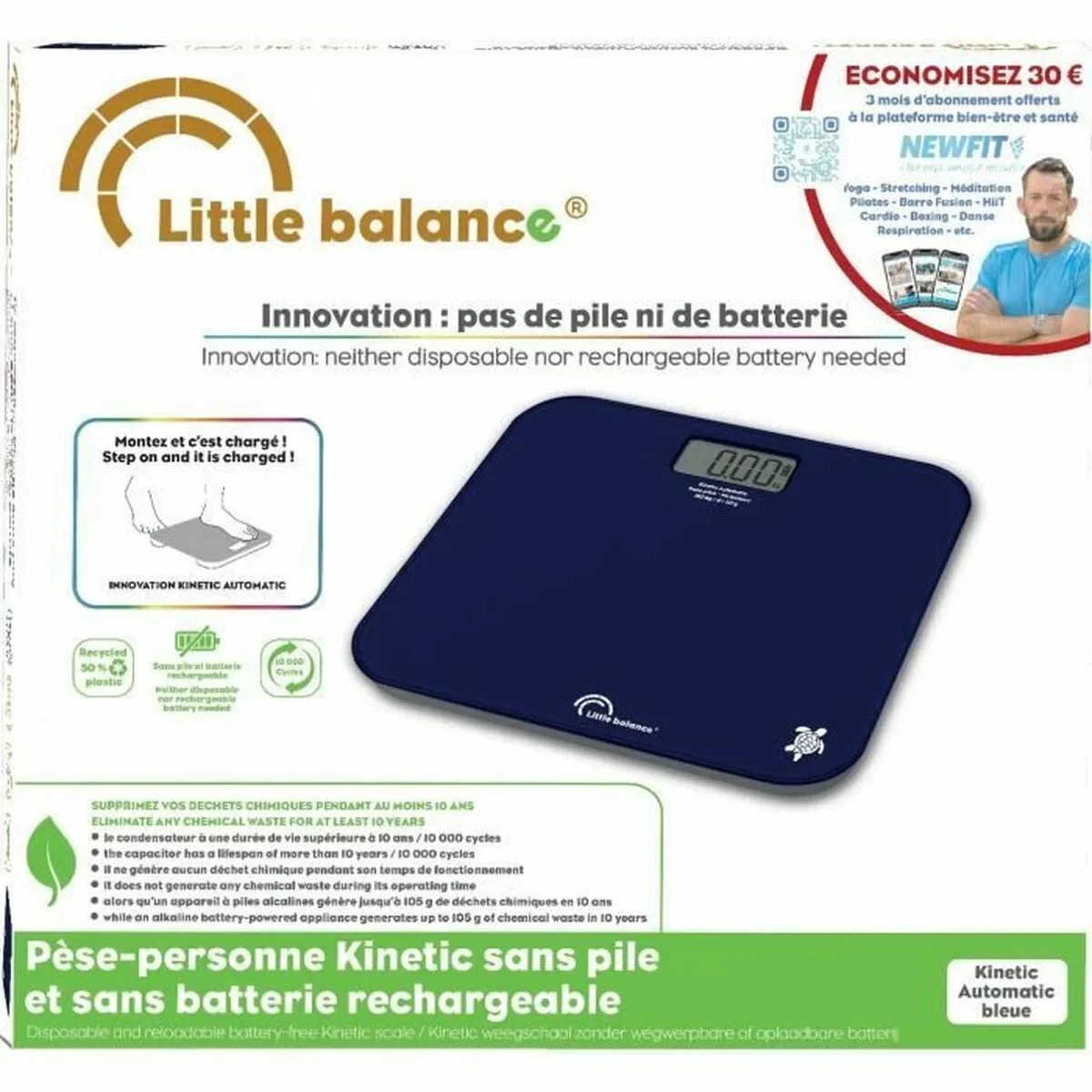 Báscula Digital de Baño Little Balance Kinetic Auto Azul