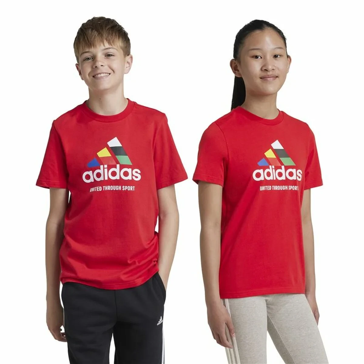 Camiseta de Manga Corta Unisex Adidas Tiro Nations Pack Graphic Rojo