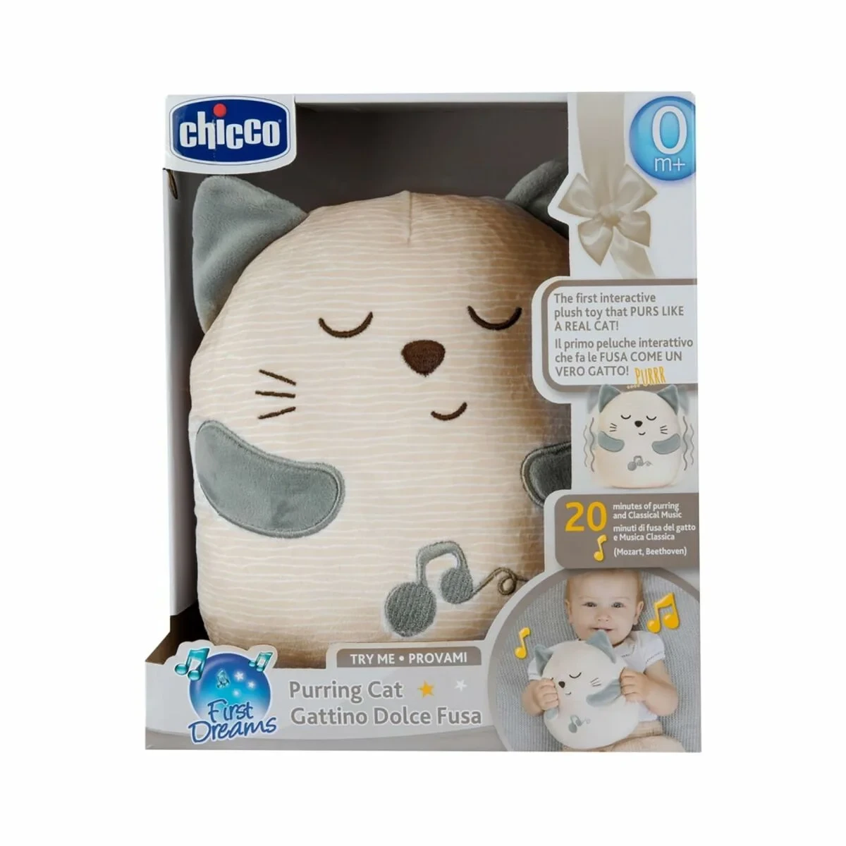 Peluche con Sonido Chicco Gato Blanco